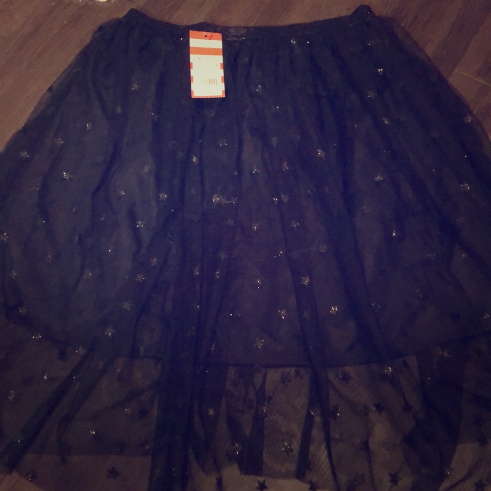 High waisted tulle skirt with stars